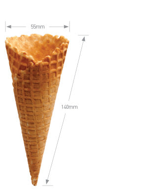 Natural Top - Waffle cone size B - 312