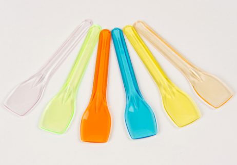 Multi coloured small teaspoons | Plastic ice cream spoons bulk