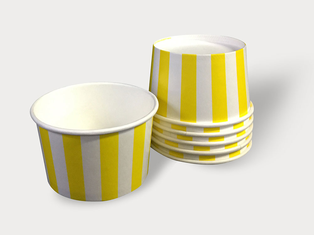Yellow Paper Cup Med 5 oz (2 Scoop Size) - 100 | Gelato Cups Sydney